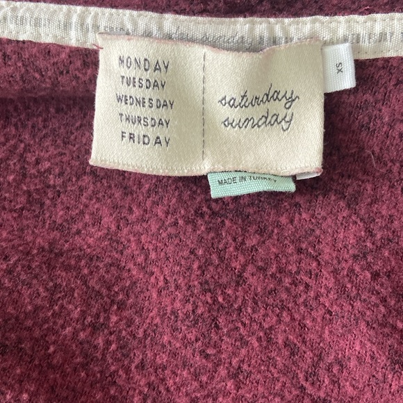 Anthropologie Saturday Sunday Soft Longline Open Front Cardigan Burgundy… - Picture 7 of 9